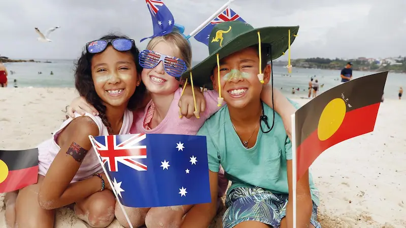 Australia kids at beach